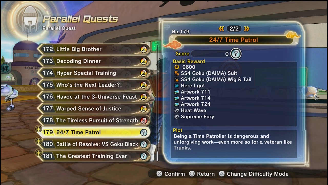DragonBall Xenoverse 2 PQ 179 24/7 Time Patrol