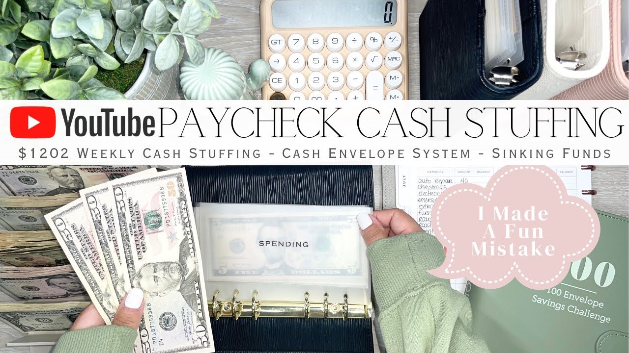 YouTube Paycheck Cash Stuffing $1202 | Weekly Cash Stuffing | Cash Envelope System | Sinking Funds