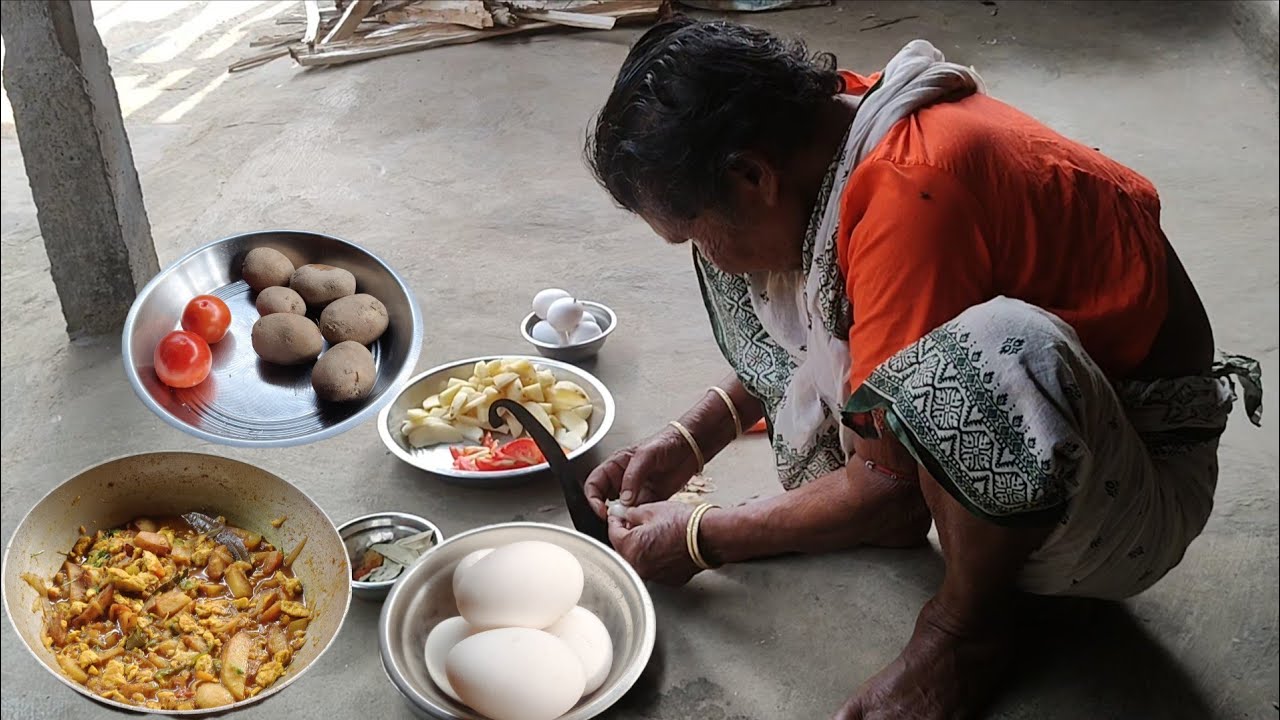 Easy recipe cooking egg with potato tomato.How to cook egg with potato  tomatoes. easy recipes.