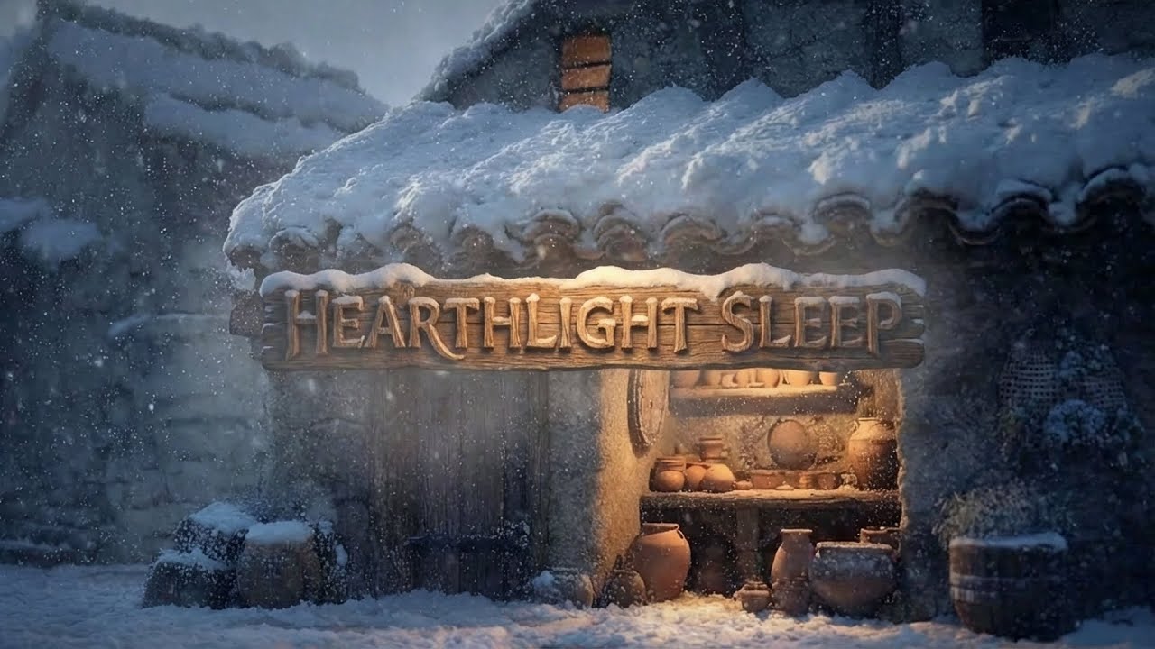 Deep Sleep Music 💡 Snowy Hearthlight (1 Hour)