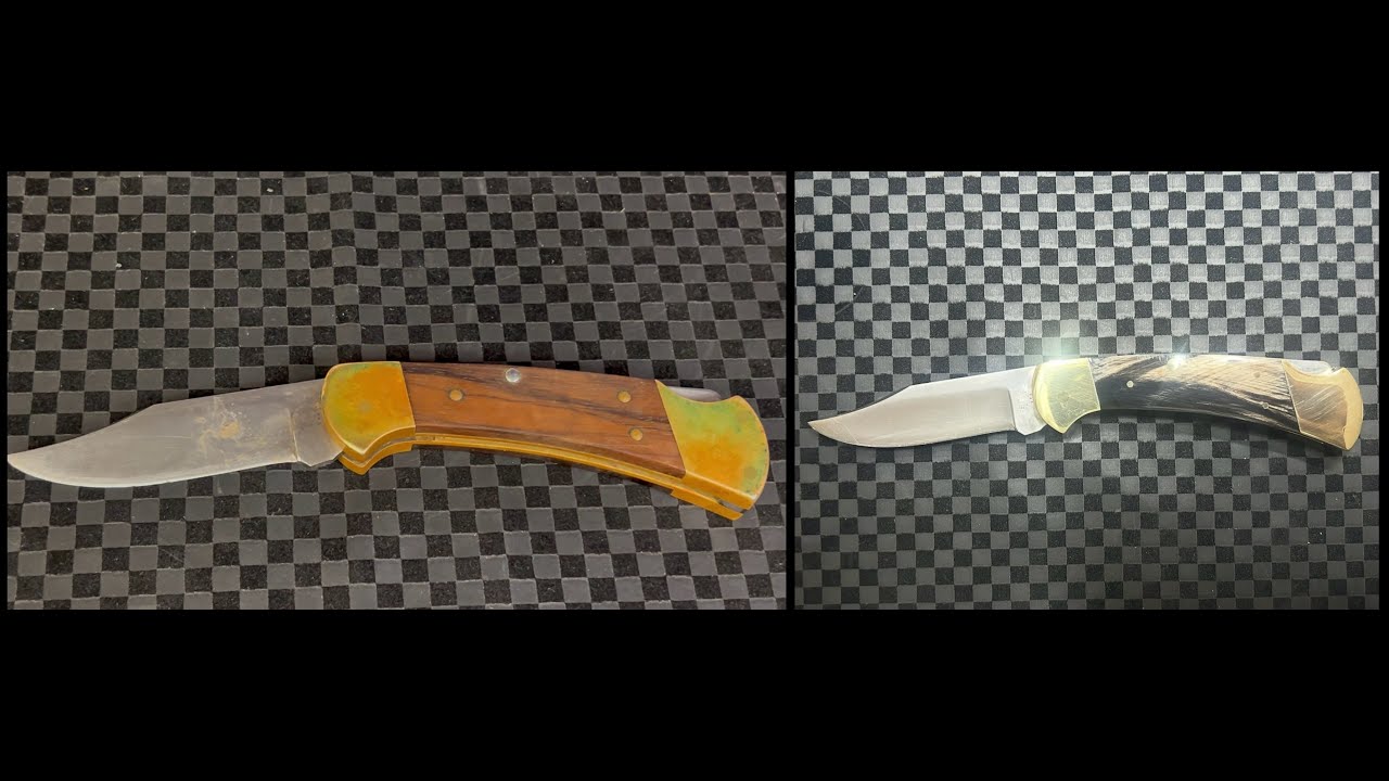 Vintage Buck Knife 112 Buffalo Horn Install  and quick fix.