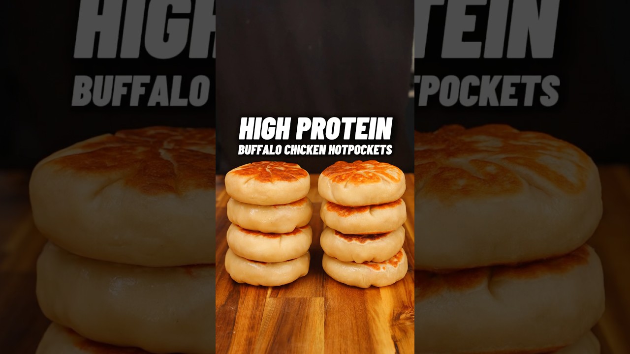 The TASTIEST High Protein Buffalo Chicken Hot Pockets! 🔥🧀🍗🌶️ 31g Protein, ONLY 345 cals!