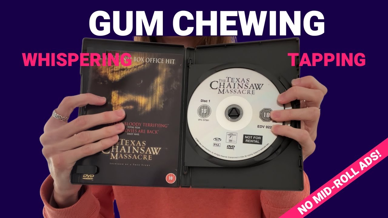 ASMR Gum Chewing, Tapping and Whispering about Halloween Horror Films