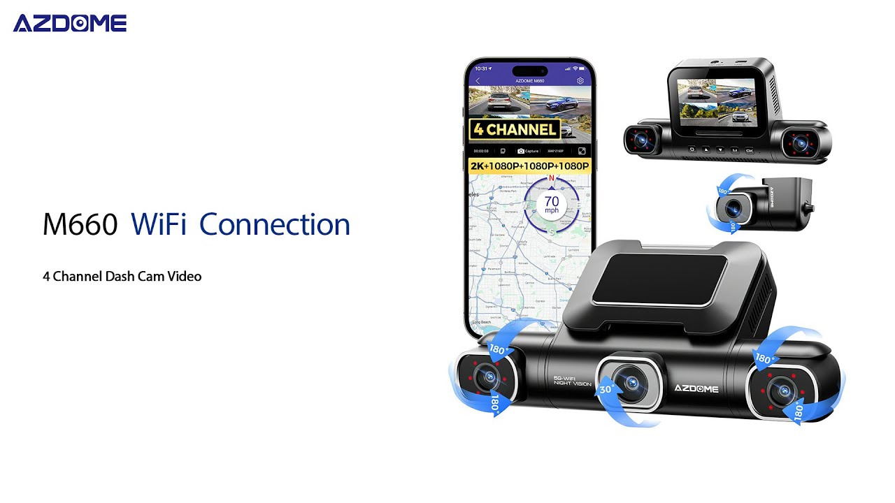 AZDOME M660 Dash Cam Wi-Fi Connection Tutorial Video