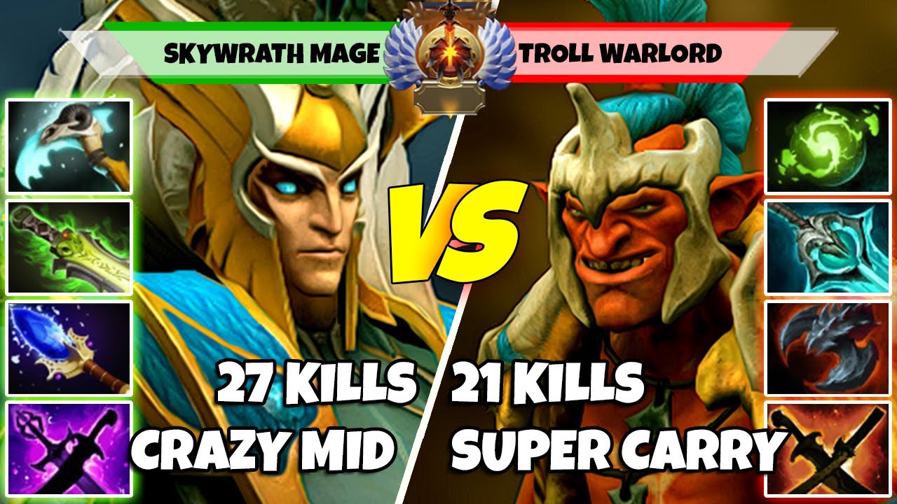 SKYWRATH MAGE (Mid) vs TROLL WARLORD (Carry) - Battle Of Immortal Rank Dota 2 Players - Z Dota 2