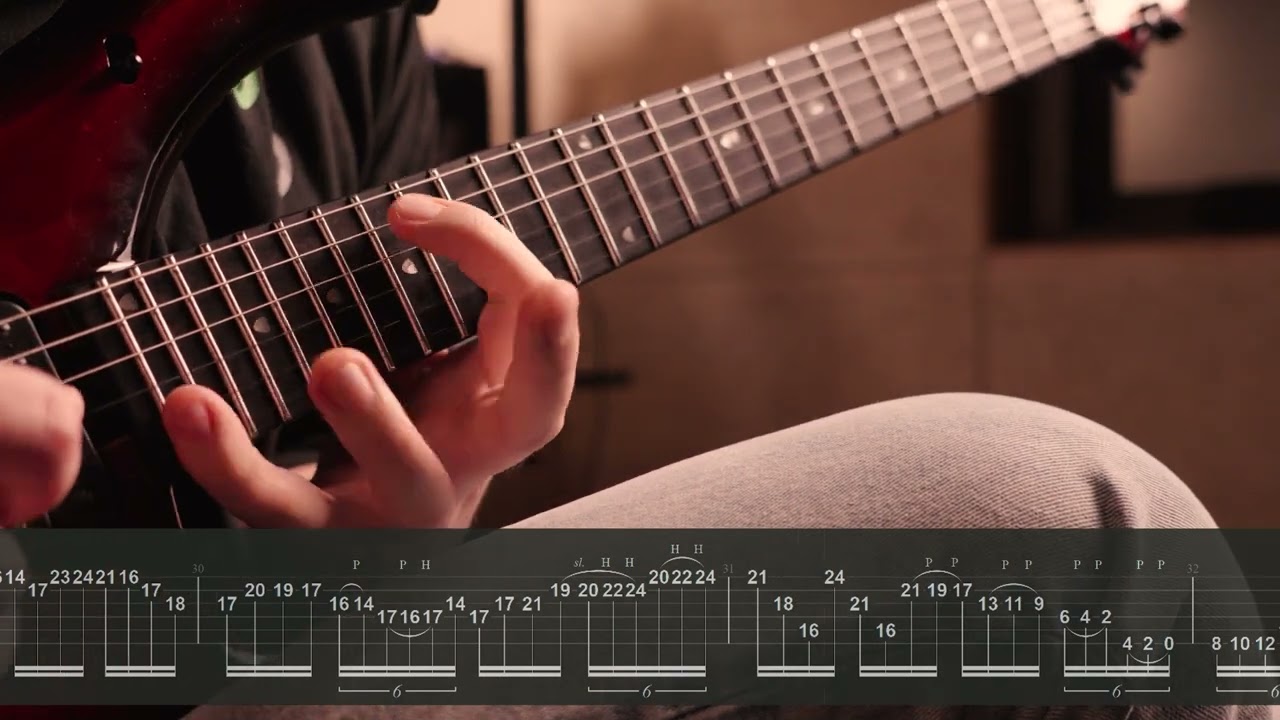 Dream Theater - Octavarium Keyboard Solo Cover On Guitar w/ Animated Tab