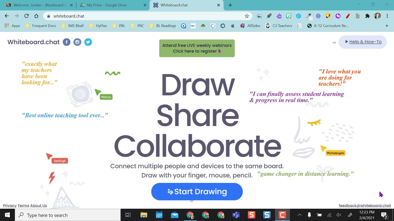 Explore Whiteboard.Chat tools and features