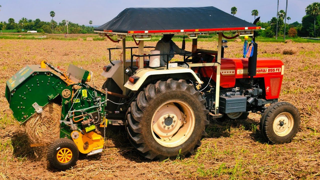Swaraj 855 FE tractor goes to bharat baler rolling solathadu good performance @Mohantractorslife 