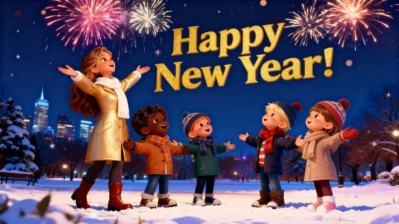 Auld Lang Syne (Happy New Year) 🎆 | New Year Song for Kids