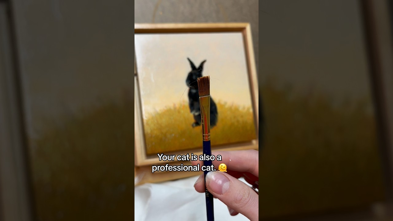 🐈 professional artist vs professional cat 🤦🏻&zwj;♀️ #cat #art #painting #artist #paint #cats #funny