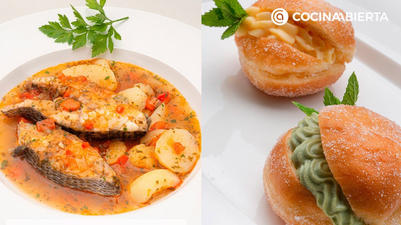 Cazuela de sargo con patatas - Berlinas de crema - Cocina Abierta de Karlos Arguiñano