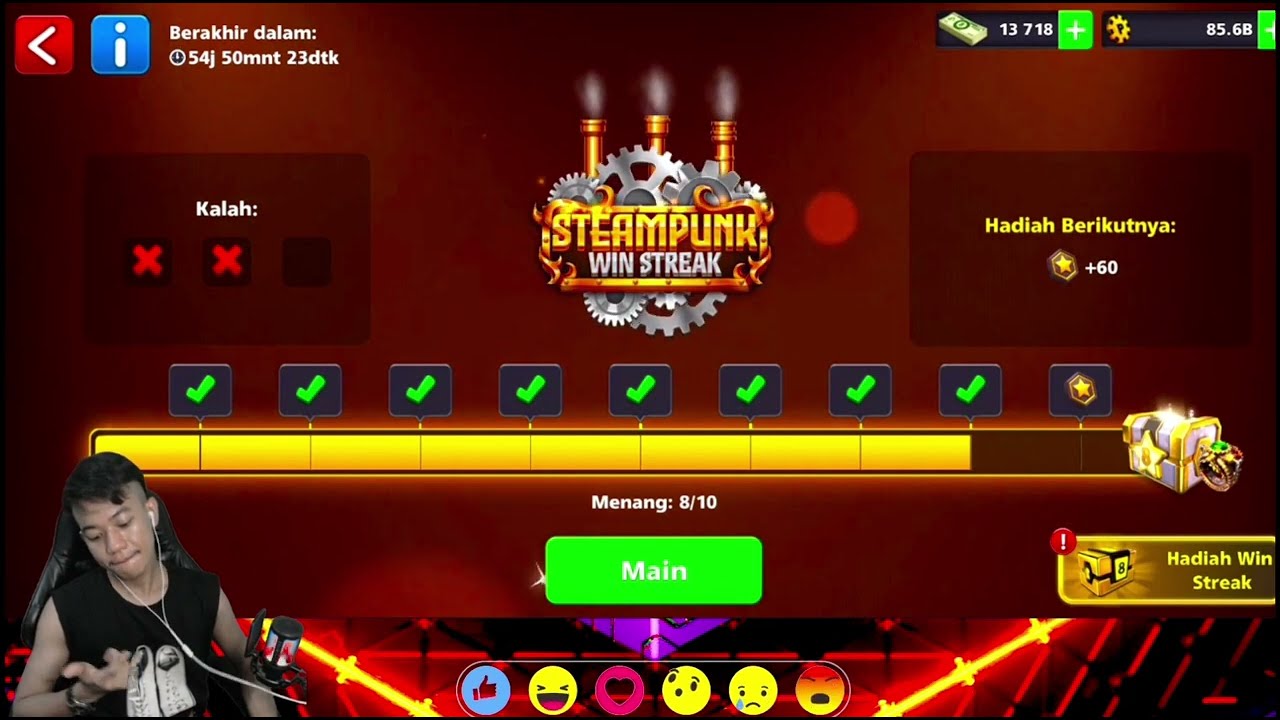 EPIC MOMENT 8BallPool TRICKSHOT LEVEL MAX 😱😱 In STEAMPUNK WINSTREAK