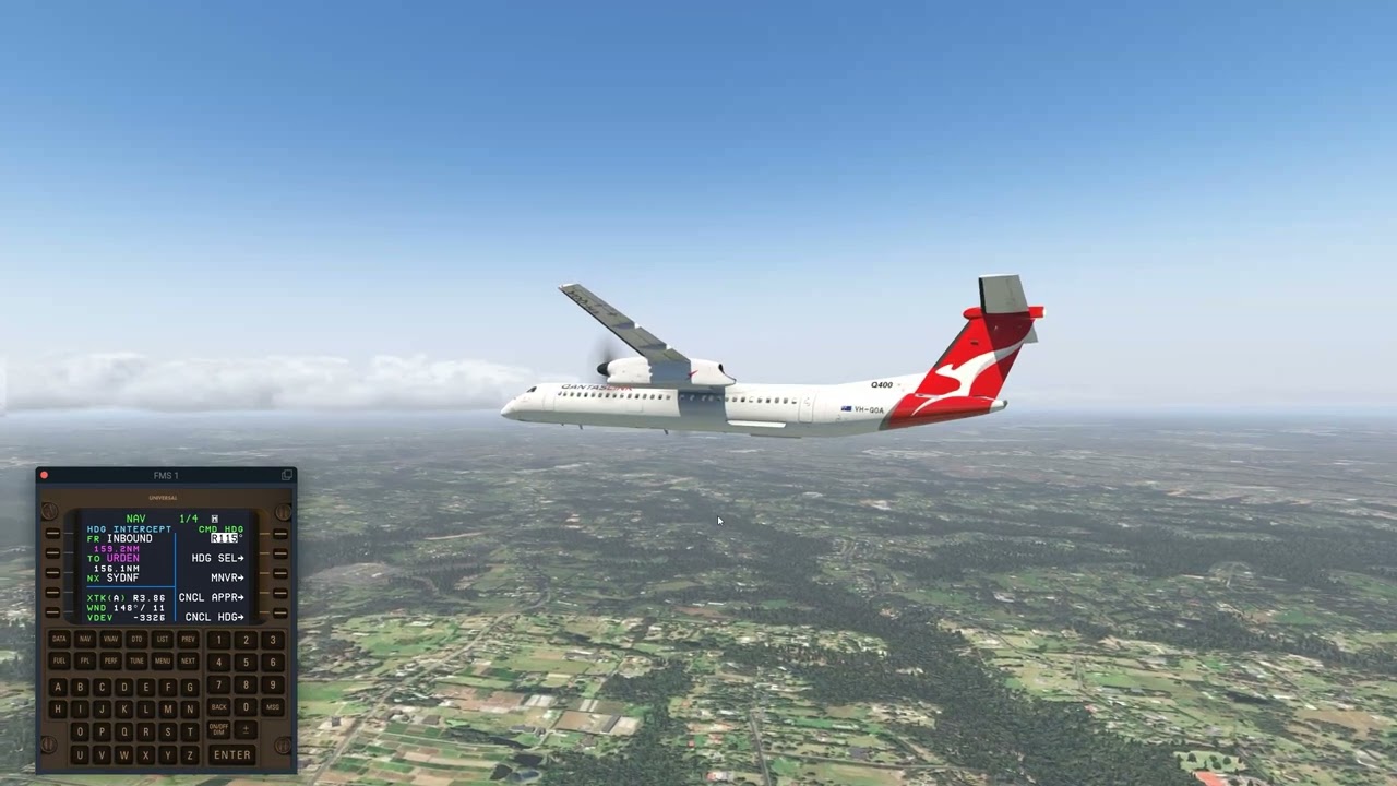 FlyJSim Q400 RNAV Approach (Vectors to Final). Sydney RNP 16R Approach.