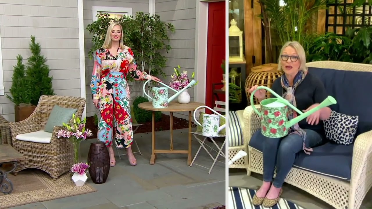 Barbara King Oversized 7L French Floral Metal Watering Can on QVC