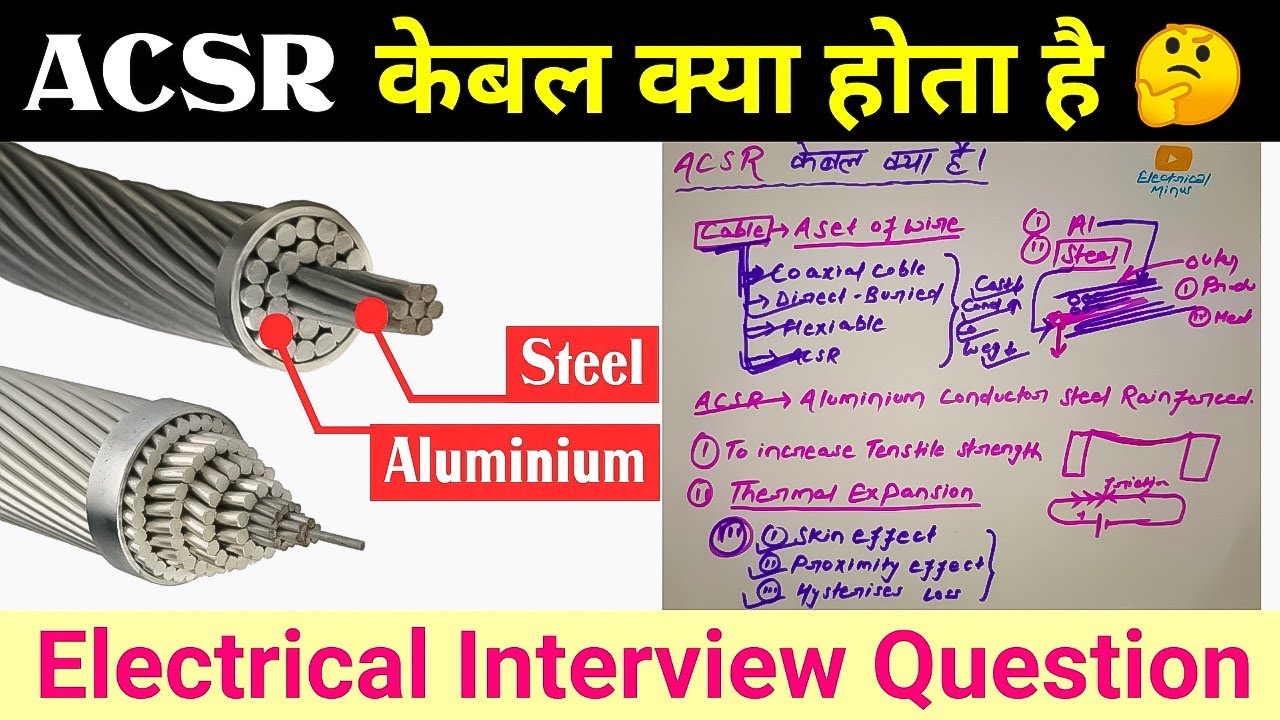 What is ACSR Cable in hindi | Conductor ised in Transmission Line | Electrical interview Question