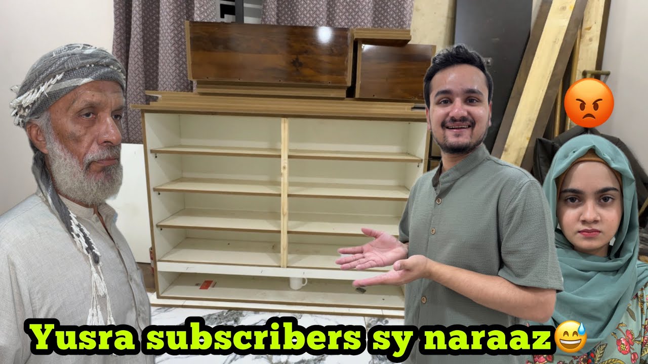 Ghar ki planning ki wajy sy sab yusra par baras gay😂aik hi din mai shoe rack ka structure ready😍