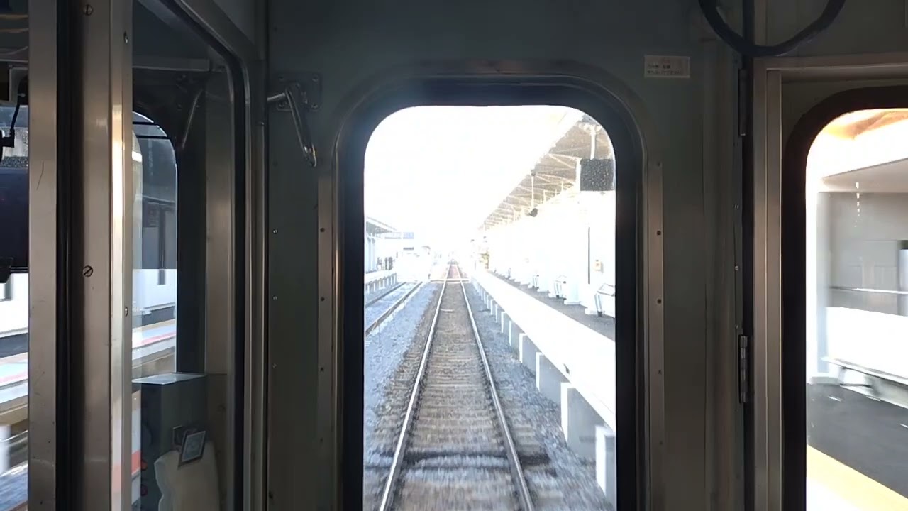 【高松琴平電気鉄道・琴平線下り前面展望】1100形（三信電気ラッピング）一宮行（建設中の多肥駅通過）　太田→仏生山　※仏生山で車両交換