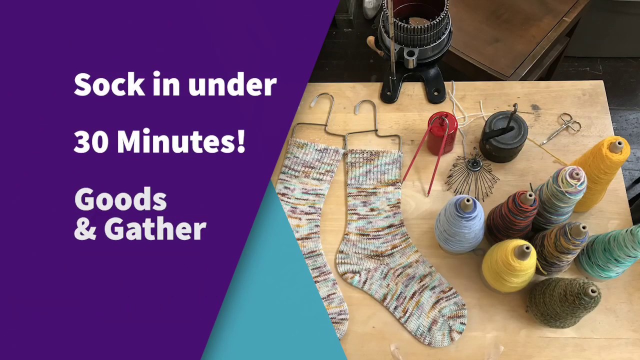 Sock Knitting in under 30 minutes on a vintage circular sock machine