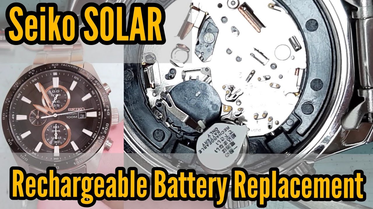 Seiko SOLAR V176 Rechargeable Battery Replacement | Watch Repair Channel | SolimBD