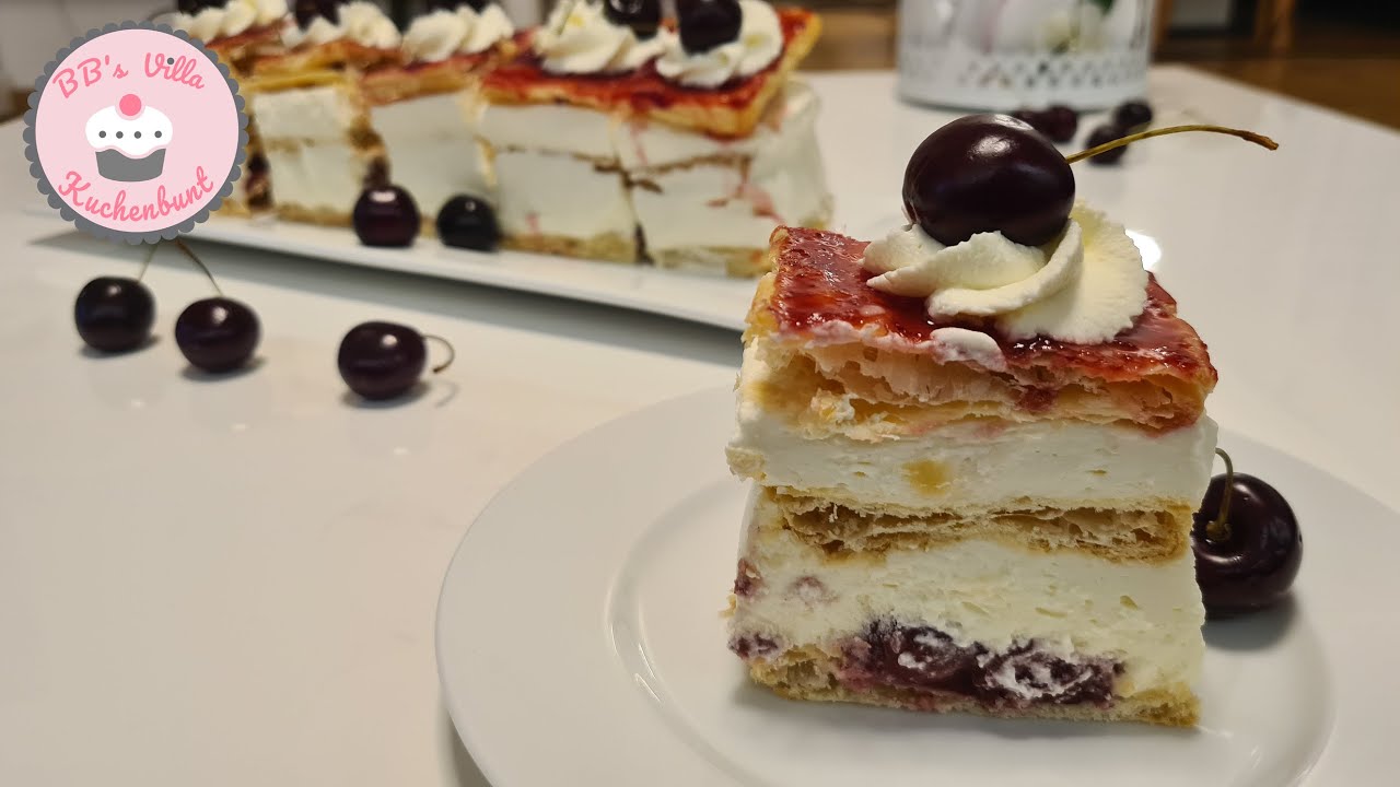 Holländer Kirschsahneschnitte schnell und einfach - ohne Gelatine
