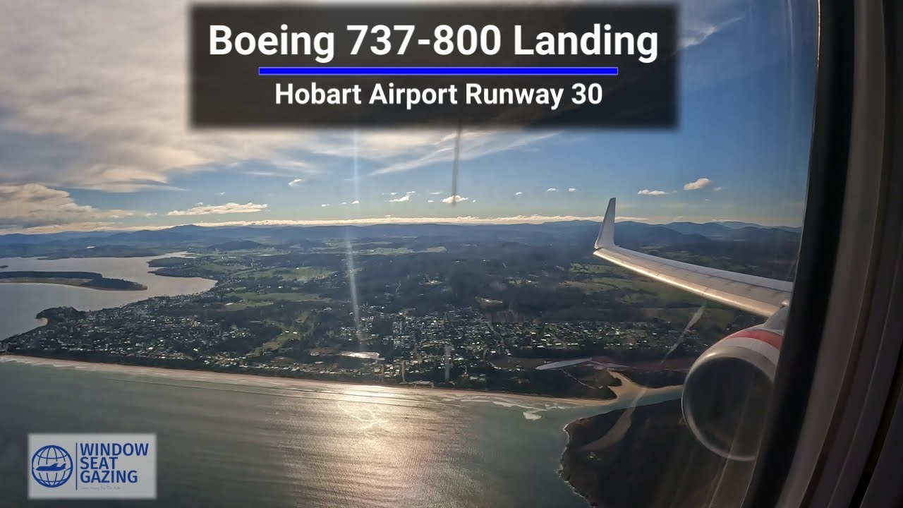 Virgin Australia Boeing 737-800 Landing / Hobart Airport Runway 30 / 4K