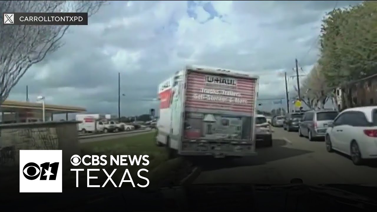New dashcam video released of suspects leading Carrollton police on chase in U-Haul
