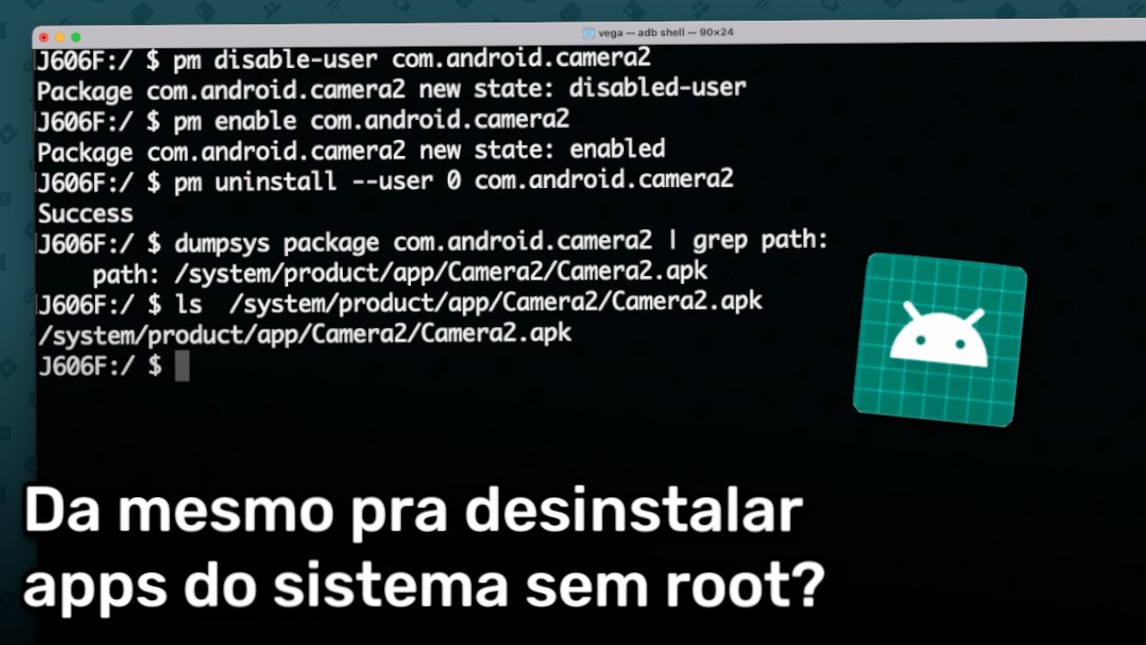 É possível desinstalar aplicativos do sistema sem root? e um pouco dos comandos do Android