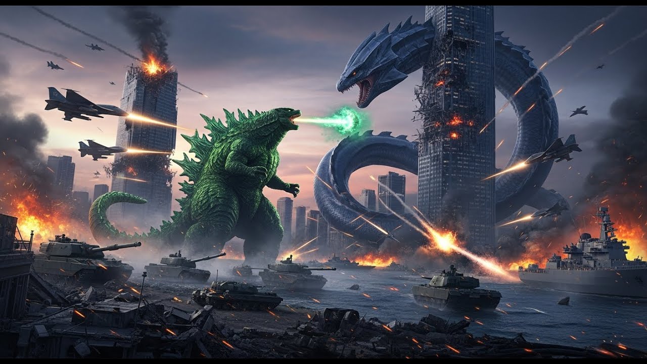 Godzilla And Leviathan vs. Global Powers: The Massive Military War That Shakes the Entire World!