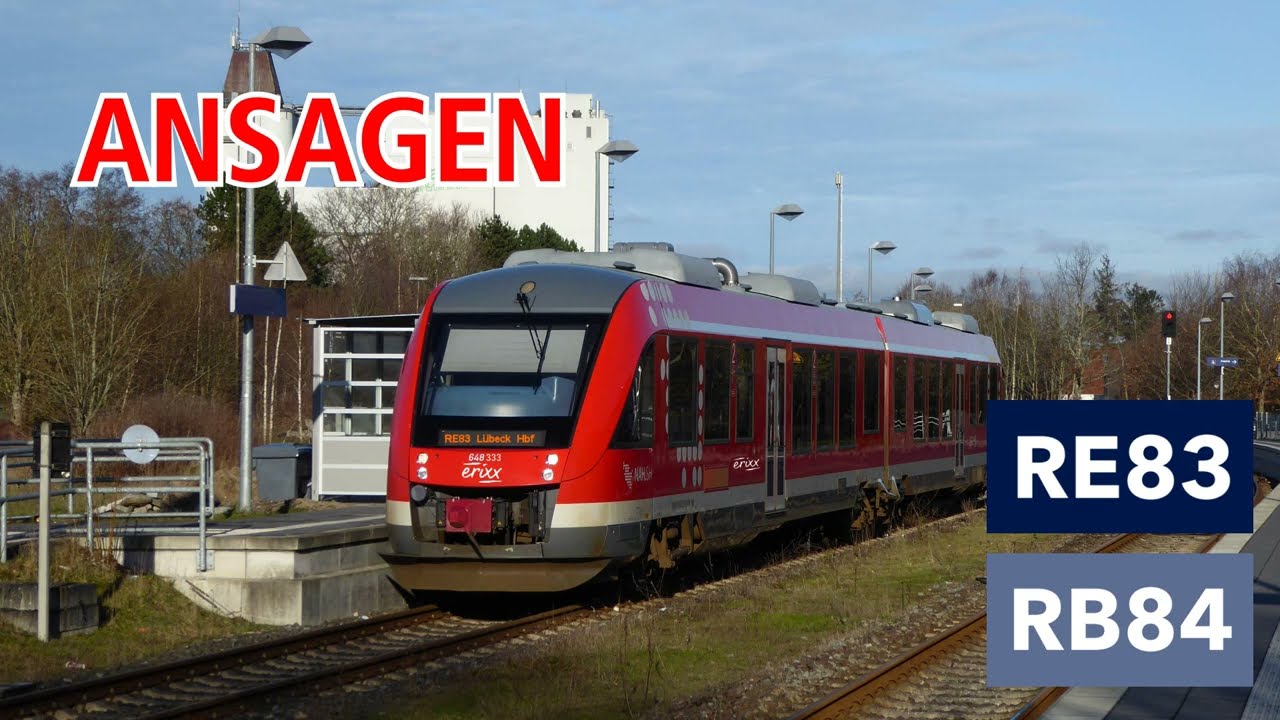 [Erixx Holstein] Ansagen der RE83+RB84 Lüneburg - Lübeck Hbf - Kiel Hbf