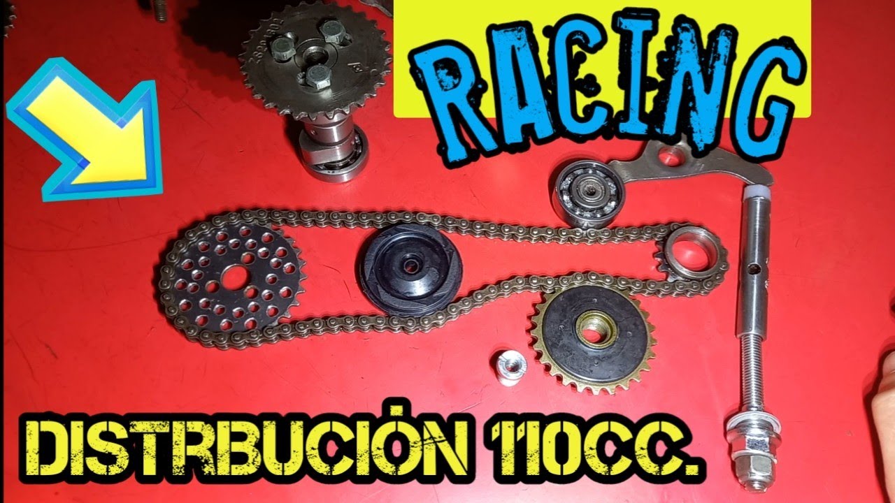 Distribución moto 110cc RACING : kit rosca izquierda, tensor y purgado (paso a paso)