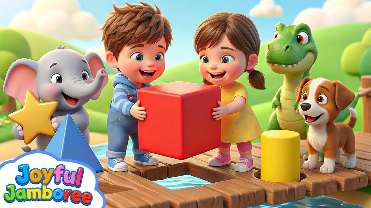 Learn Shapes Easy 🔴🔺 | Magic Bridge Construction Fun with Cute Animals
