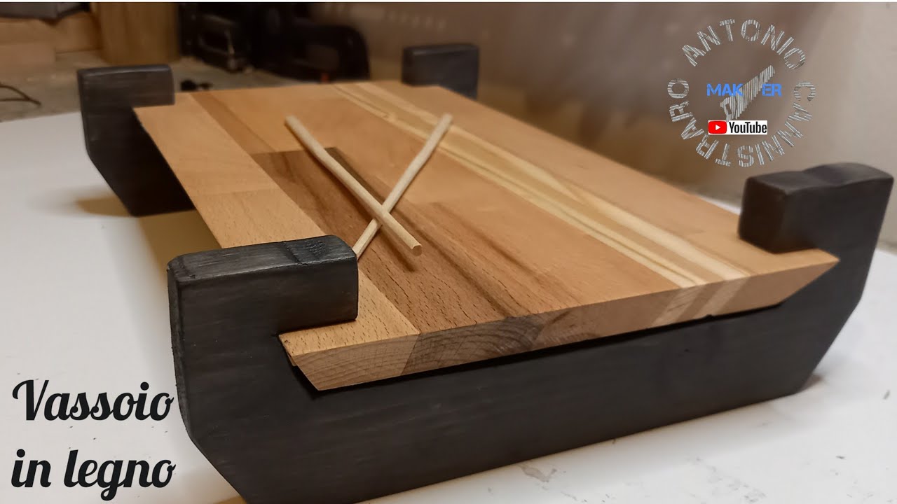 Vassoio in legno fai da te. Diy wooden tray