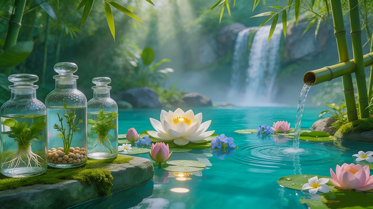 Deep Sleep Piano & Bamboo Water Sounds 🌿 Healing Music for Anxiety Relief & Insomnia
