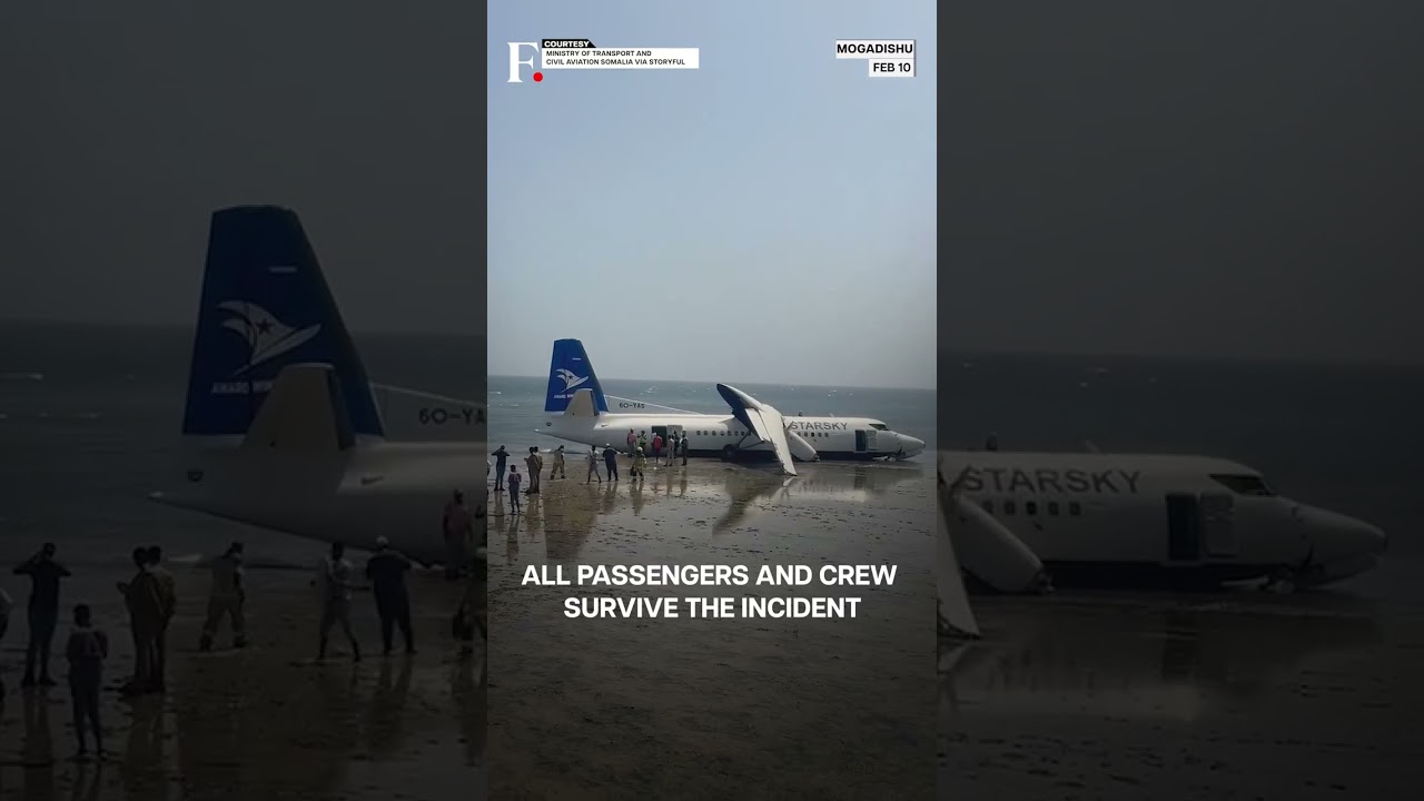 Somalia: Plane Crashes Near Indian Ocean Beach After Takeoff, 55 On Board | Subscribe To Firstpost