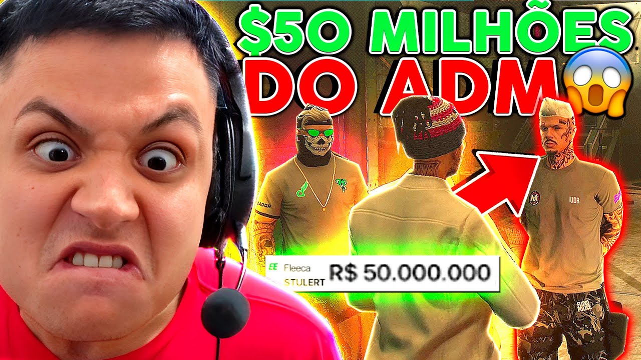 ROUBEl $50 MILHÕES do ADM da CIDADE! 😱 GTA RP (Paulinho o LOKO)