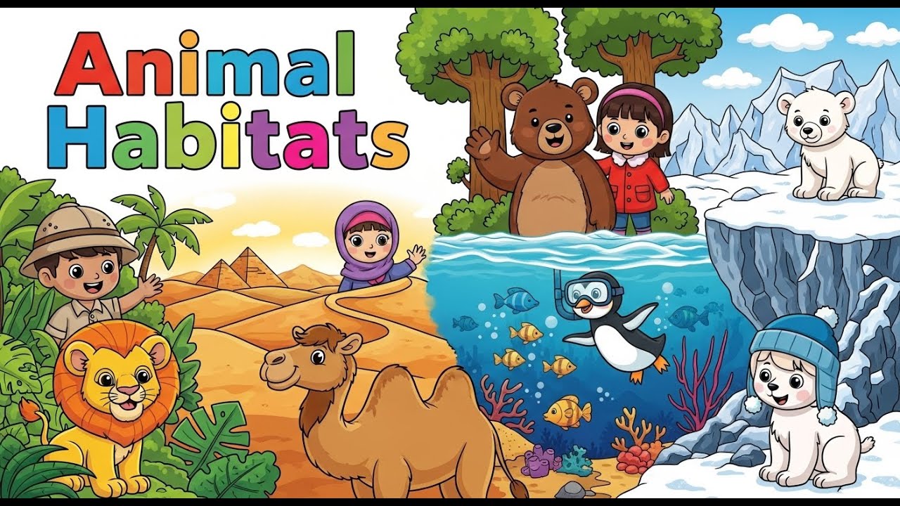 Animal Habitats 🦁🐧 | Learn Where Animals Live | Happy Tale & Tune