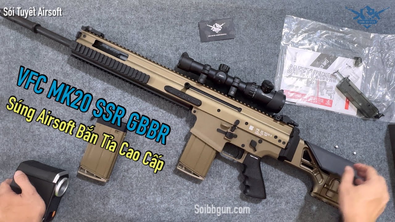 VFC FN MK20 GBBR Súng Bắn Tỉa Airsoft Cao Cấp, Thiết Kế Đẹp, Hầm Hố