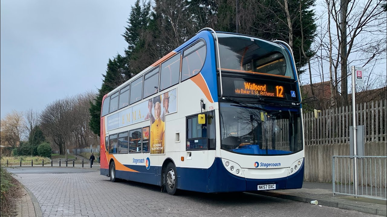 Stagecoach north east route 12 enviro 400 byker to Walker bus station 19216