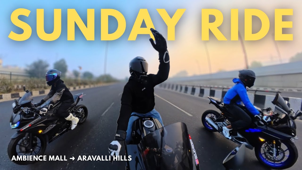 “R15 Squad Sunday Ride | Ambience Mall Gurgaon to Aravalli Hills 🏍🔥”