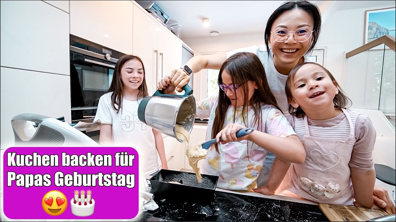 Geburtstagskuchen f&uuml;r Papa backen 😍🎂 &Uuml;berraschung zum Geburtstag! Familien VLOG | Mamiseelen
