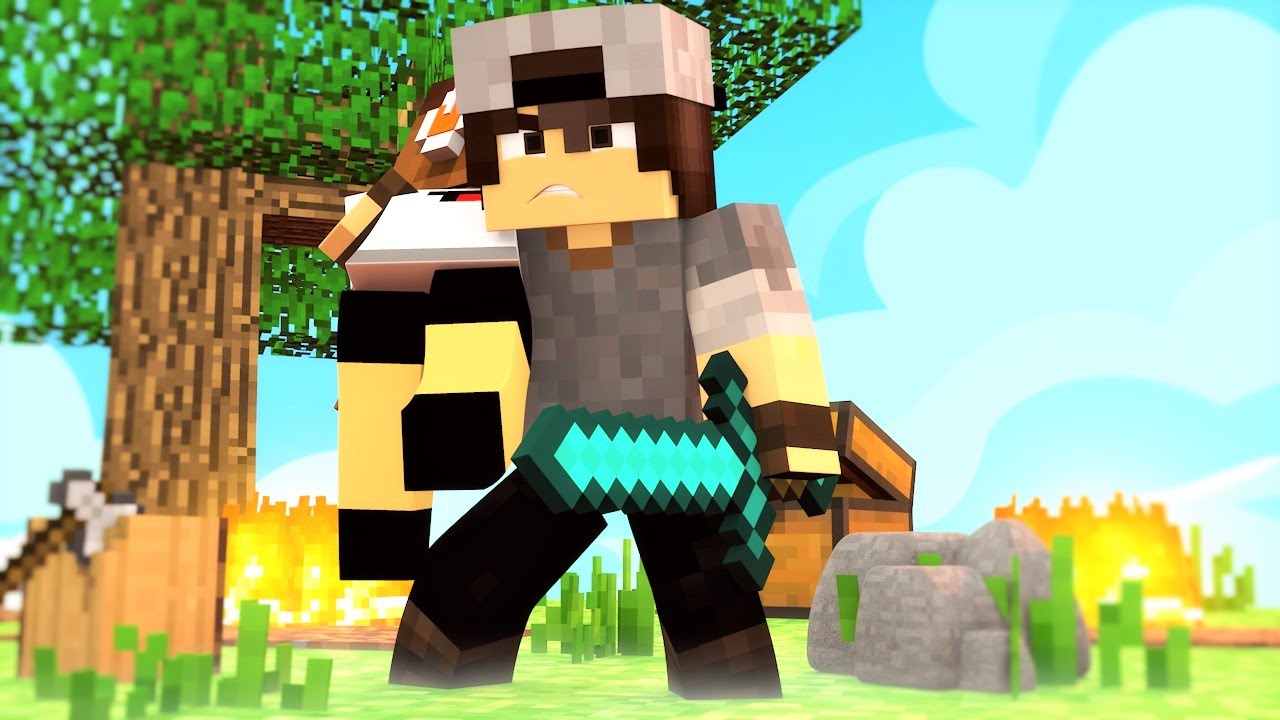 Minecraft: BRIGANDO COM A BIBI #18 - EU CARREGUEI ELA!