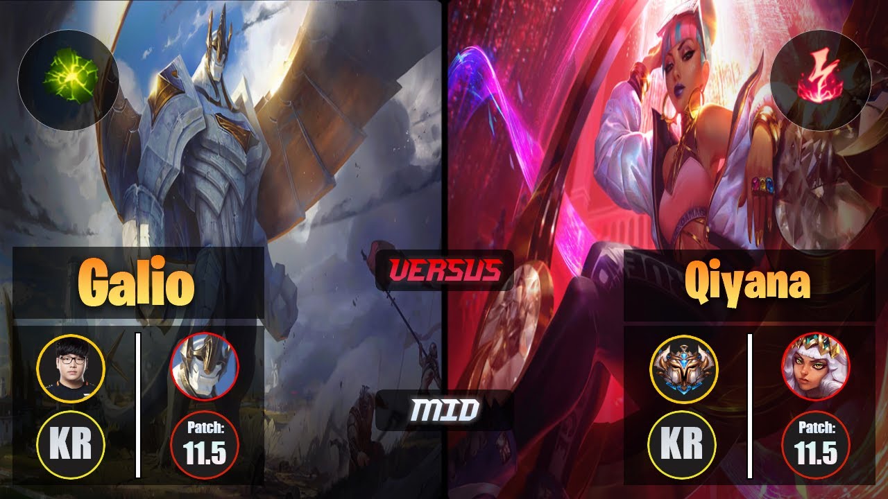 Lava GALIO (Mid) [Aftershock] VS QIYANA - Challenger KR Patch 11.5