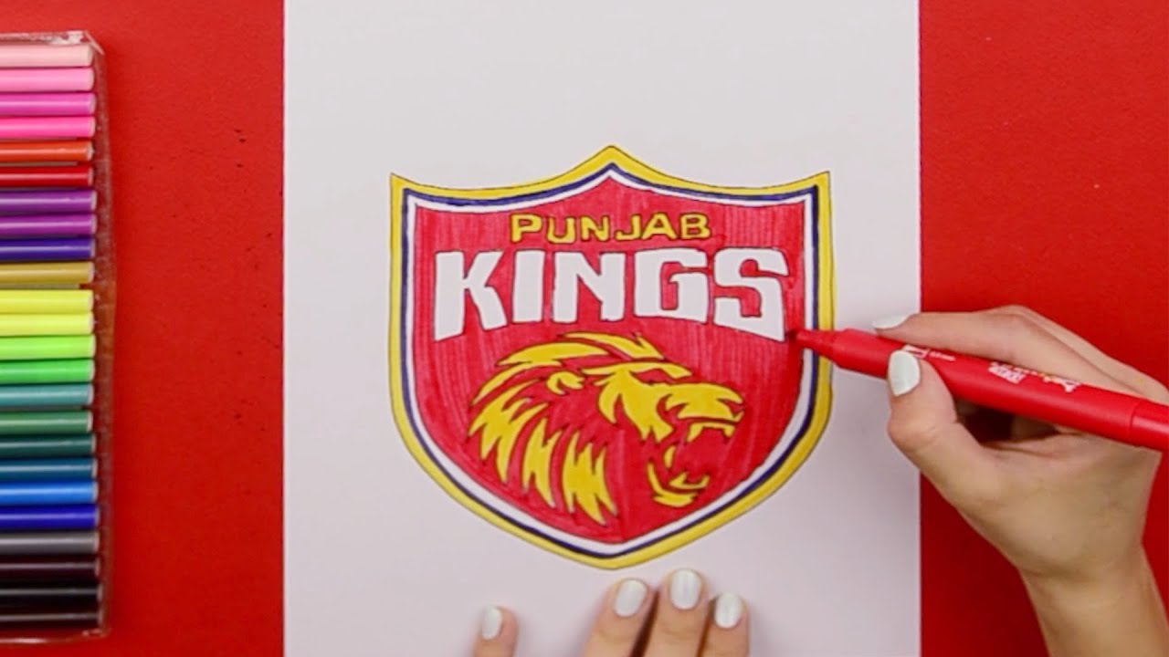 How to draw Punjab Kings (PBKS) Logo - IPL Team