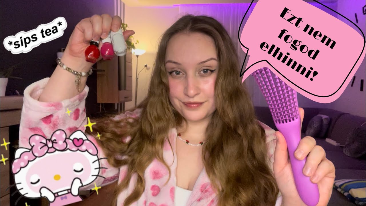 Csajos Este Nálam🙉 Sztár Pletykák, Hajvágás, Körmözés, Skincare💅Magyar ASMR
