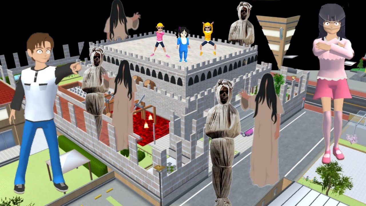 Yuta Mio Creates the Most Secure Giant Fortress Against KUNTILANAK, POCONG 😱 | Sakura School Simu...