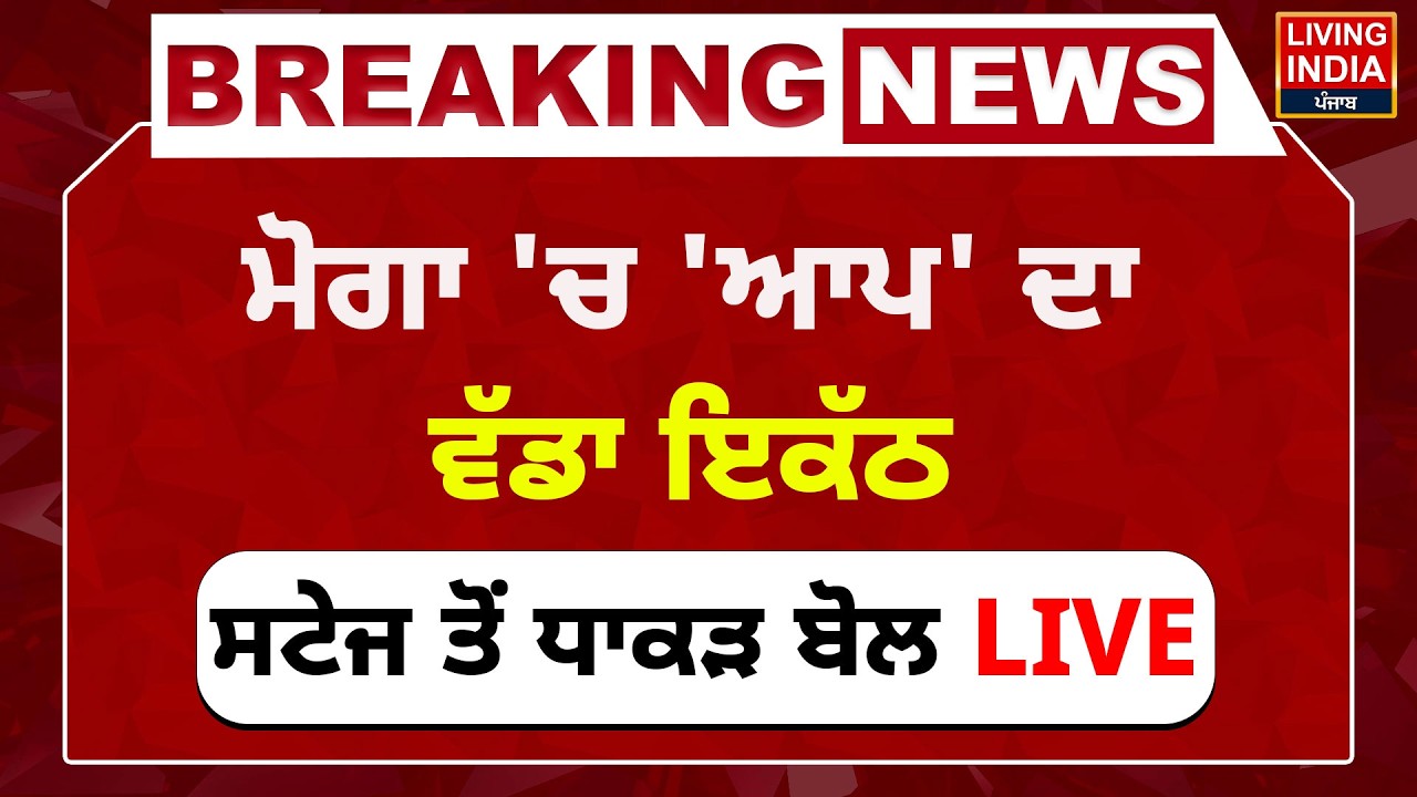 BREAKING | Moga 'ਚ 'AAP' ਦਾ ਵੱਡਾ ਇਕੱਠ, Stage ਤੋਂ ਧਾਕੜ ਬੋਲ CM Bhagwant Mann | AAP Punjab Government