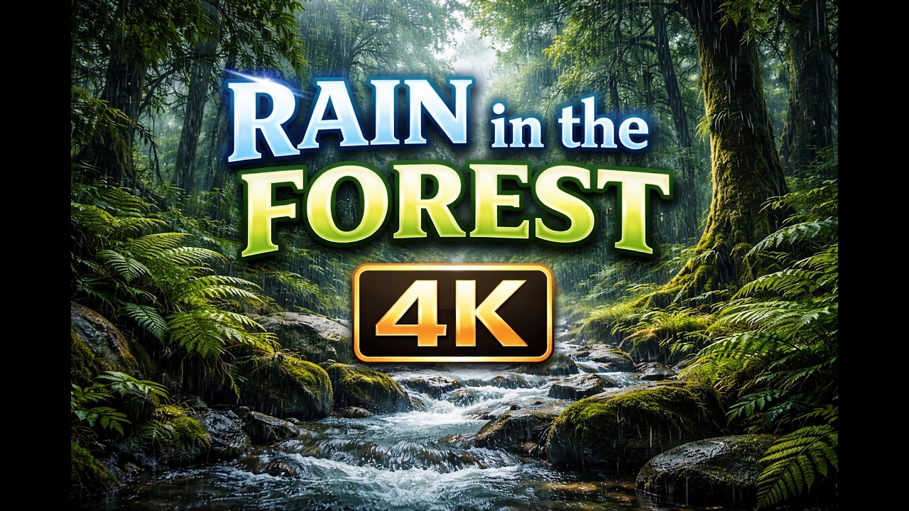 🌧️ 4K Rain in the Forest 🌧️ Cozy Rain Sounds for Sleep, Relaxing & Studying (10 Hours)