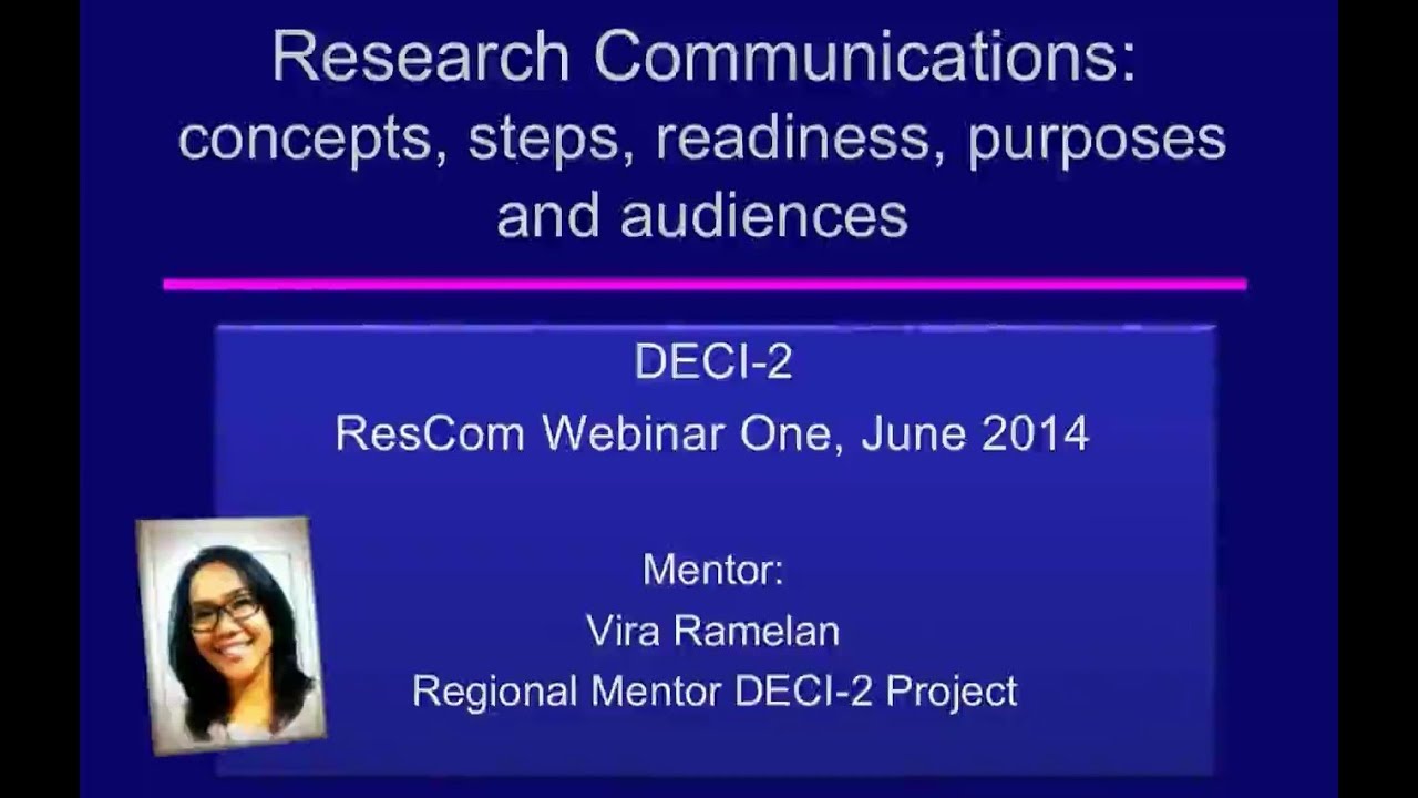Research Communication: Getting Started