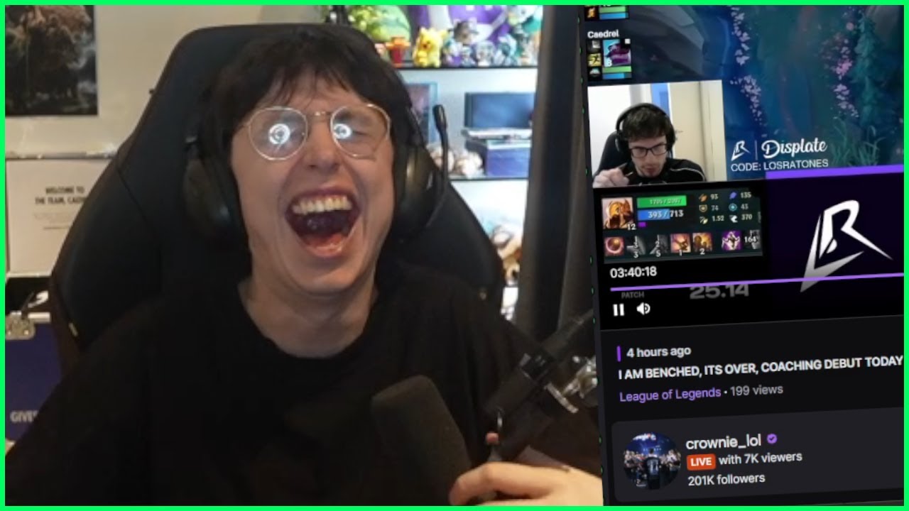 Caedrel Reacts To Crownie's Coach Cam During Caedrel's Debut LR Game