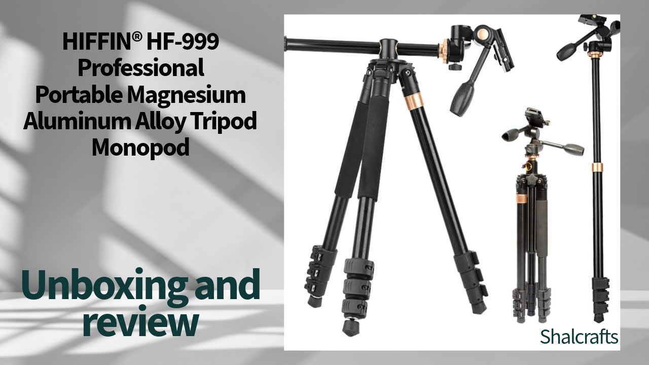 HIFFIN® HF-999ProfessionalPortable MagnesiumAluminum Alloy Tripod Monopod | Unboxing and review